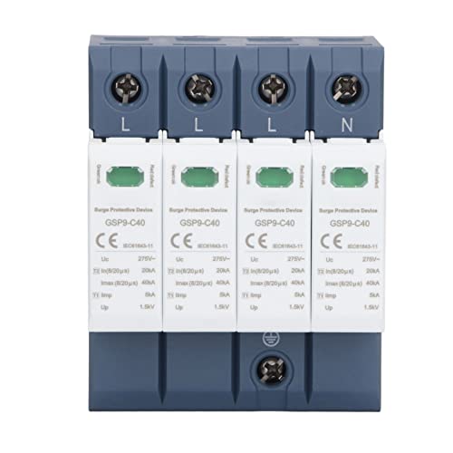 Surges Protective Device AC 275V 4P 40KA DIN Guide Rail Voltage Arrester Protector Electronic Protection Module for Power Line System