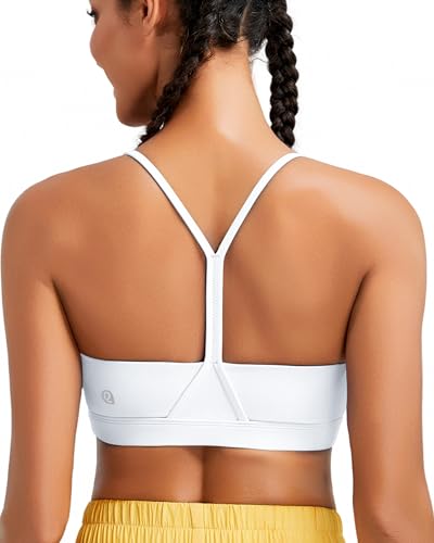 Image of RUNNING GIRL Sports Bras for Women,Y-Back Medium Support Workout Sports Bra Padded Racerback Supportive Bras Push up(WX3048 White S)