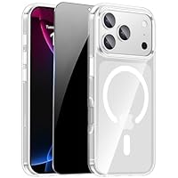 ZOZDOKG for iPhone 17 Pro Max Case Clear, Magnetic iPhone 17ProMax Case with Privacy Screen Protector Compatible with MagSafe Shockproof Slim Phone Case for 17 Pro Max Cover, Transparent.