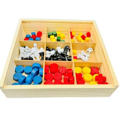 Conjunto Jogos 5x1 Xadrez, Dama, Ludo, Trilha, Jogo da Velha Brinquedos Educativos Tabuleiro 5 em 1