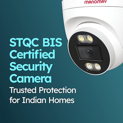 Image of MANOMAY 3MP WiFi CCTV Dome Camera | BIS-ER (STQC Certified) | Full Color Night Vision | Human Detection | 2-Way Audio | 10X Zoom | Memory Card up to 256GB & Cloud | Alexa Support