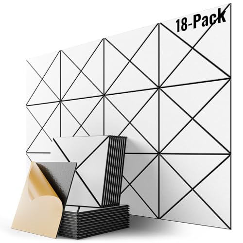 Image of 18 Pack Acoustic Panels, 12 inch x 12 inch x 0.4 inch X-Line Soundproof Wall Panels