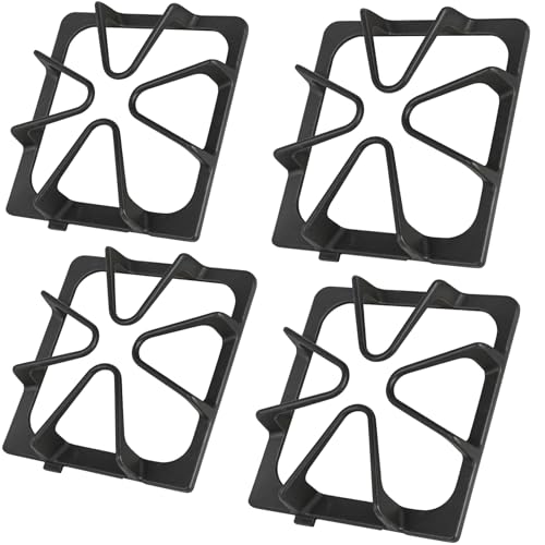 Image of Upgraded W10447925 Gas Stove Burner Replacement for Whirlpool Stove Parts,Cast Iron Stove Grate Kenmore Maytag Gas Range Part Amana Inglis Kirkland Cooktop Stove Accessories 4Pcs Stove Top Grates Rack
