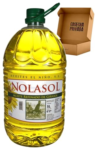 NOLASOL - Aceite de Girasol - Envío 24 h - Especial para freir - Aceite de Alta Categoría - Excelencia para la Cocina (GF 5 L, Refinado)