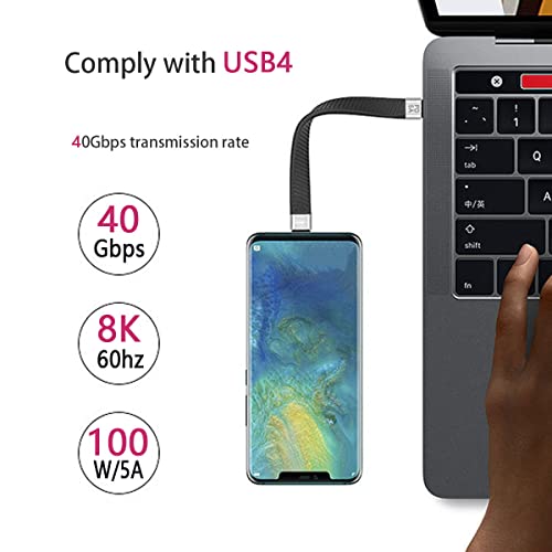CY Type-C USB-C Male to Male USB4 40Gbps 100W 8K Flat Slim FPC Data Cable 13cm for Laptop Phone B0C3V58HTJ - Image 4