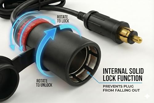 Image of Cliff Top Hella DIN 12V /24V Cigarette Lighter Adapter Compatible with BMW | Solid lock fit, Hella DIN /Powerlet plug to 12V /24V cigarette lighter socket, compatible with BMW motorcycles, phone /GPS gear