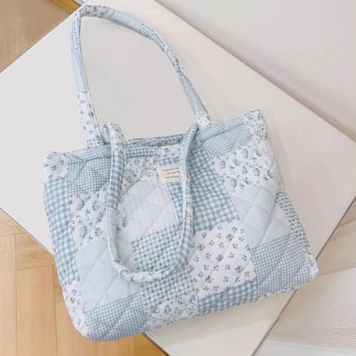 Bolso pequeño tipo tote floral acolchado con cremallera miniatura 3