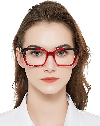 MARE AZZURO Oversized Reading Glasses 1.75+ Women Retro Square Readers 1.0 1.25 1.5 1.75 2.0 2.25 2.5 2.75 3.0 3.5 4.0 5.0 6.0 (Red+black, 1.75)