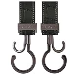 e.x.p.japon PP バギーフック BK-クロコダイル調ブラック 360度回転 ダブルフック ベビーカー 荷物フック 耐荷重約60キロ ベビーカーフック 2本入り bgh36bk