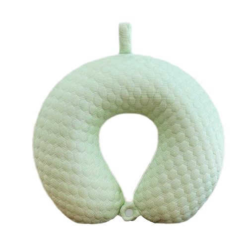 ZBDP - Almohada cervical de seda de hielo de verano en forma de U, almohada cervical de viaje para avión, coche, almohada de algodón con memoria en forma de U
