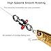 QISHUO Ball Rolling Bearing Swivel Saltwater High Strength Fishing Swivel Steel Bearing Connector Fishing Swivels Stainless Black Nickel 25pcs 43lbs