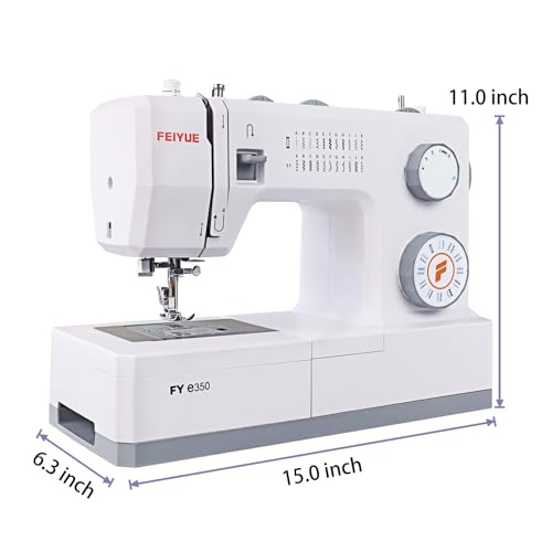 FEIYUE FYe350 Sewing Machine, Energy Saving Servo Motor, Heavy Duty & Portable, 23 Built-in Stitches, Multiple Needle Positions, 6 Bobbins & 5 Included Sewing Feet
