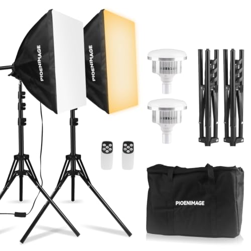 PIOENIMAGE Softbox Lighting Kit, Softbox Photography Lighting Kit, 2Sets