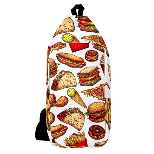 Sac à dos à bandoulière hamburger et pizza idéal pour vos randonnées et sorties urbaines