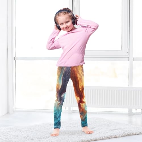 Toddler Girls Leggings Printed Yoga Pants Leggings Orange Purple Phoenix for Kids4