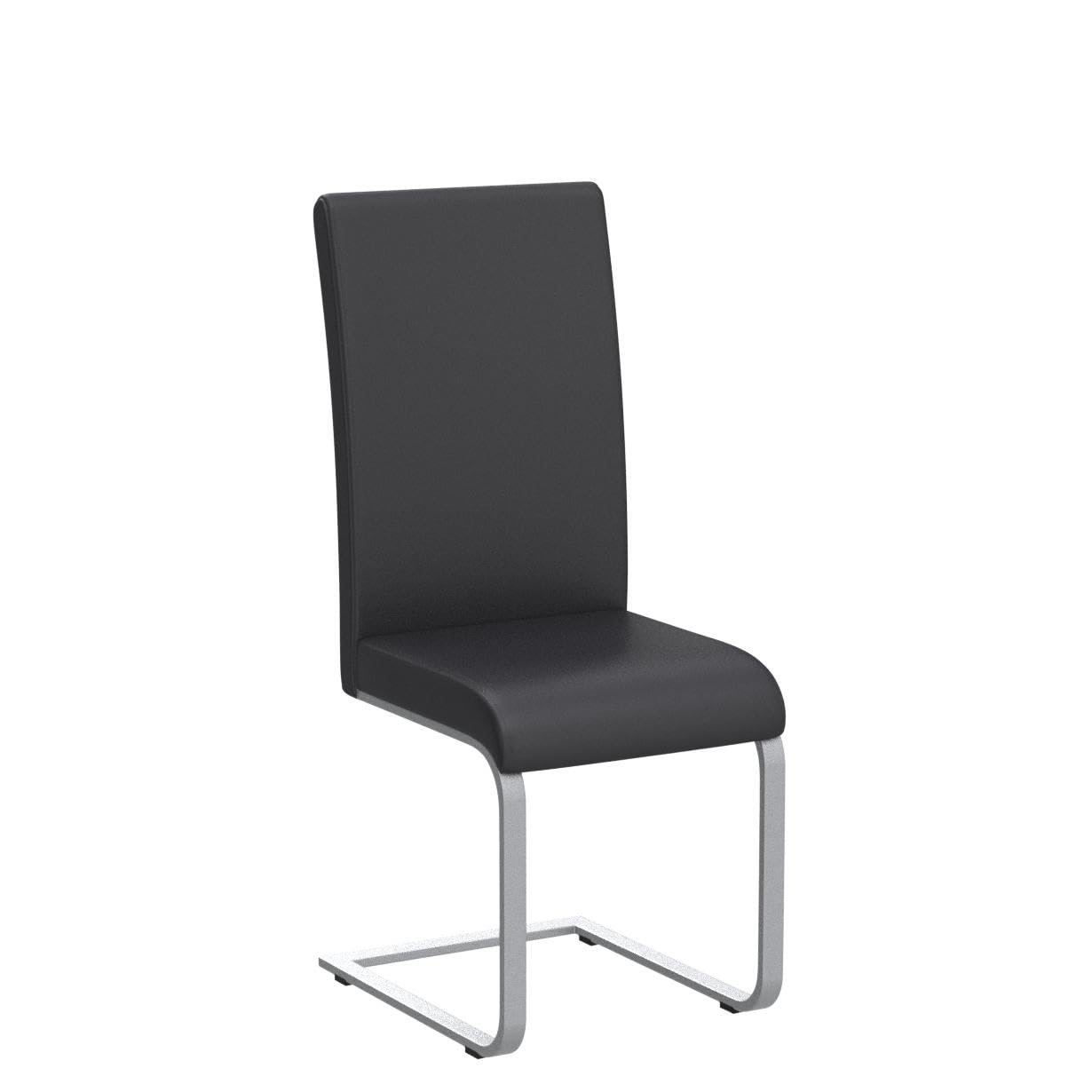 Yaheetech Chaise Salle à Manger Lot de 6 en Simili Cuir Fauteuil Rembourré Capacité 135 kg Chaise Hauteur Assise 50 cm Acier Chromé Noir