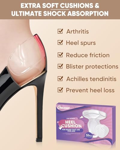 Image of Heel Cushion Inserts And Metatarsal Pads For Women, 1 Pairs Heel Grips And 1 Pairs Ball Of Foot Cushions, Silicone Shoe Pads Insoles For High Heels, Blister Prevention For Too Big Shoes