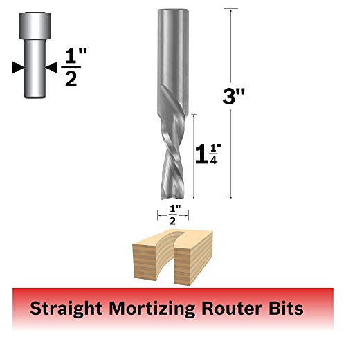 Bosch 85906M 1/2 in. x 1-1/4 in. Solid Carbide 2-Flute Downcut Spiral Bit - image 2