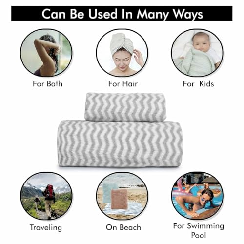 Image of HomeCloud Ultra Soft Cotton+Velvet Bath Towel Set, which Includes Bath Towel with Hand /Face Towel for Women & Children