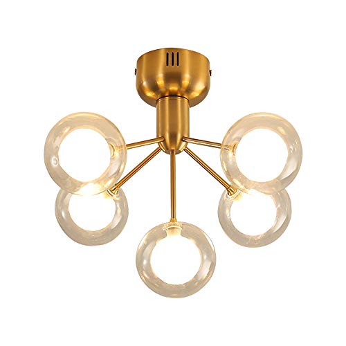 Lustre contemporain en verre suspendu au design épuré pour entrée