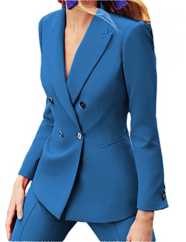JinXuanYa Women's 2 Piece Business Suit Lady Double Breasted Slim Fit Blazer Work Suits(Blazer+Jacket+Pant )3