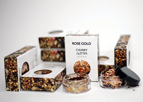 Rose Gold Chunky Glitter ✮ KARIZMA BEAUTY ✮ Festival Glitter Cosmetic Face Body Hair Nails - Thumbnail 3