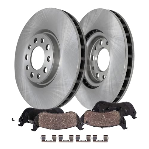 Image of Detroit Axle - Front Brake Kit for 2011-2015 Chevrolet Volt 2012-2014 Orlando 2014-2015 Cruze 2012-2017 Buick Verano, Disc Brake Rotors Ceramic Brakes Pads w /Hardware Replacement : 11.81 inch inch