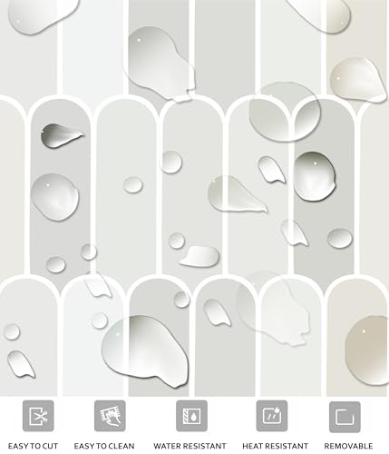 Image of Scala Bleucoin Peel and Stick Tile Stickers Vinyl Self-Adhesive Backsplash for Kitchen & Bathroom Easy DIY Home Decor Water-Resistant & Tile Decals Pack of 24 Pcs (Ash, 6 inch x 6 inch Inches)