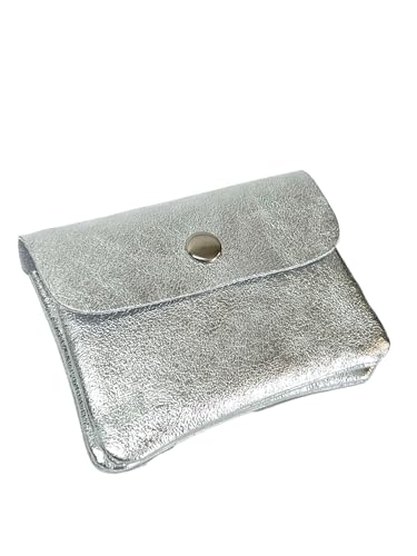 small women's wallet in genuine leather (silver)