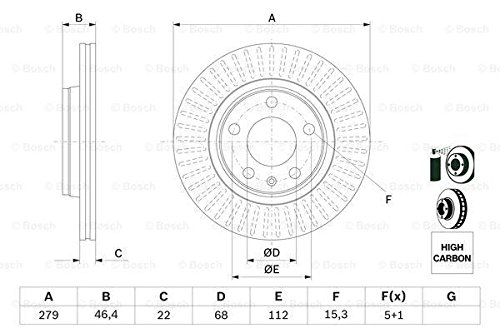 BOSCH 0 986 478 869, 2 szt Tarcze Hamulcowe przód 280mm