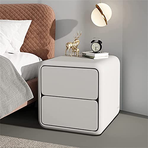 Table de chevet en cuir blanc sans montage pour ranger les affaires de nuit