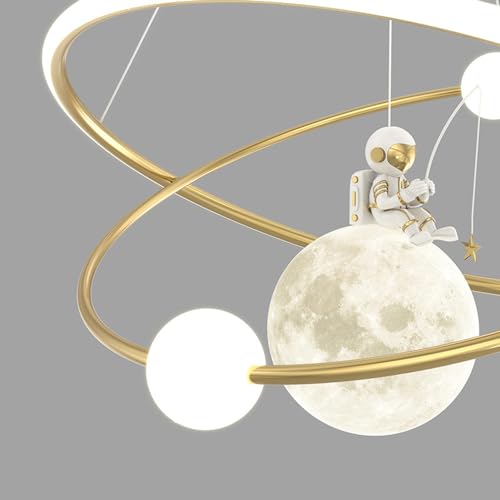 Lustre enfant LED variable astronaute lune 3D pour chambre moderne - 7