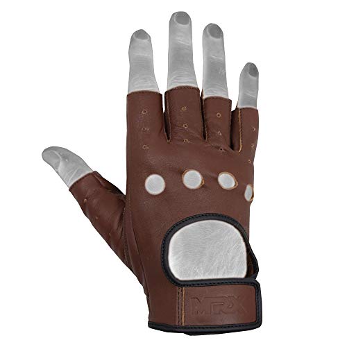Image of MRX Driving Gloves Button Basic Soft Outdoor Glove Goat Leather Workout Full Finger, Black