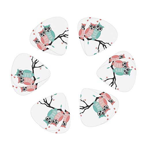 Lot de 12 médiators pour guitare acoustique électrique Motif couple de chouettes assis sur une branche d’arbre - Les Beatles, Paul McCartney, John Lennon, RIngo Starr, George Harrison Lot de 12 médiators pour guitare acoustique électrique Motif couple de chouettes assis sur une branche d'arbre – Image 3