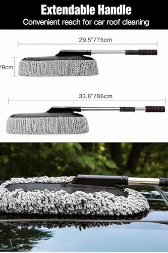 Image of Flexible Car Duster, Microfiber Flexible Car Duster Car Wash| Dry /Wet Home, Kitchen, BZ Office Cleaning Brush with Expandable Handle (Big)