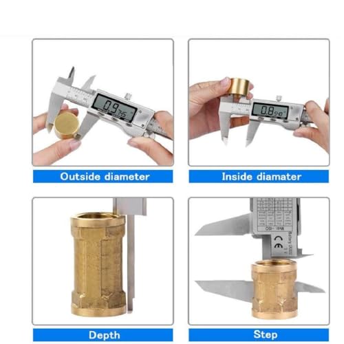 Image of 200mm Digital Vernier Caliper Stainless Steel Electronic Measuring Tool with LCD Display, 0.01mm Accuracy, Inch /MM Conversion, Precision Gauge for Engineering, Workshop & DIY Use (PLATINUM 200MM)
