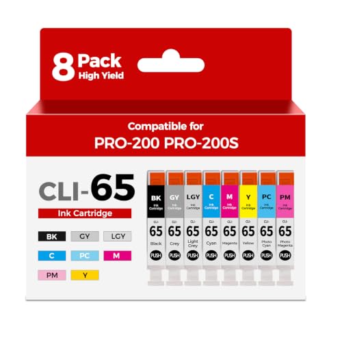 Image of CLI-65 Ink Cartridges PRO-200 PRO-200S Ink Compatible for Canon CLI65 Ink | Compatible for Canon 65 CLI65 CLI 65 CLI-65 Color Multi Pack Ink Tank for canon Pixma PRO-200 PRO-200S Pro200 Pro200S Printer