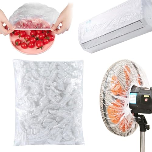 Image of Thickened Transparent Dust Cover, Upgrade Elastic Fresh Keeping Bags Universal Kitchen Wrap Seal Bags, Stretch Plastic Food Storage Covers for Food Fruit Vegetable Outdoor Picnic (35x47in,20pcs)
