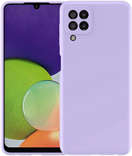 Image of DIZORO Microfiber Candy Case Compatible for Samsung M53 5g Smooth Touch Cushion Liquid Soft Silicone Gel Rubber Phone Cases Non-Slip Full Body Protective Shockproof Back Cover - Purple