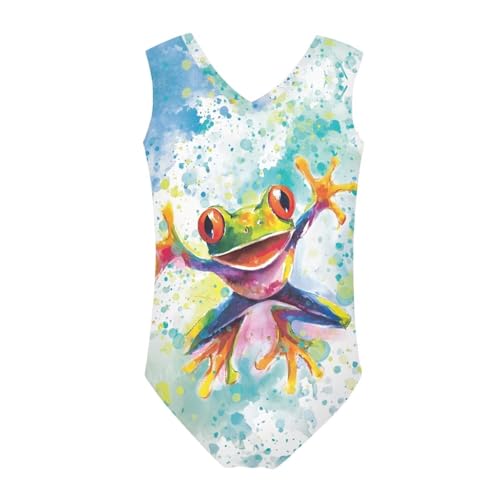 Image of Girls Fashion Print One Piece Swimsuit Bathing Suit Gymnastic Leotard for Kids, 5-14 Years