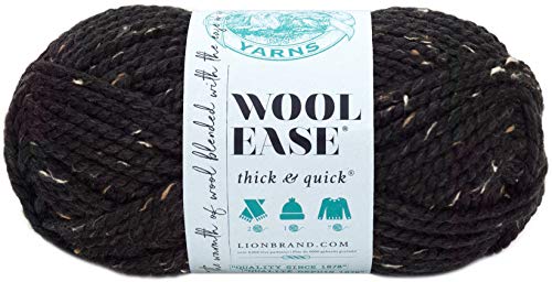 Lion  640-155 Wool-Ease Thick & Quick Yarn , 97 Meters, Obsidian