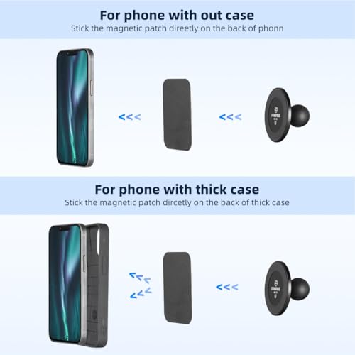 FANAUE SC-03T9 Car Mount Compatible with RAM Mount B Size Ball Head, Magnetic Phone Holder for Dashboard, Windshield & Other Car Accessories - 4.7 to 7.5 inch Smartphones - Image 6