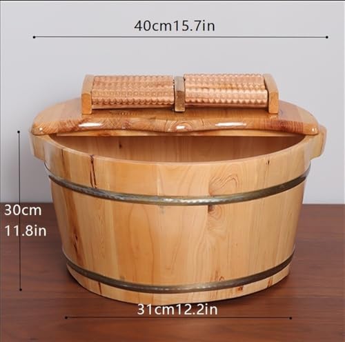 Baño de pies de madera con masaje y tapa miniatura 2