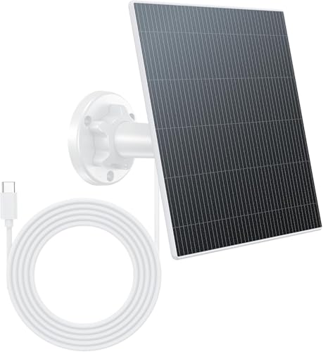 6W Solarpanel für Überwachungskamera Aussen Akku Solarmodul für DC 5V Outdoor Akku Kamera USB-C und DC 3.5mm Adapter IP65 Wasserdicht Solarpanel kompatibel mit Eufy Eufycam Reolink Ring Arlo