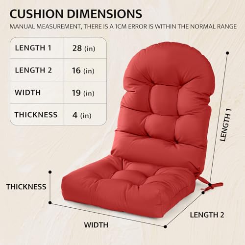 Image of mudilun Adirondack Chair Cushion Waterproof 44x19x4in Rocking Chair Pads