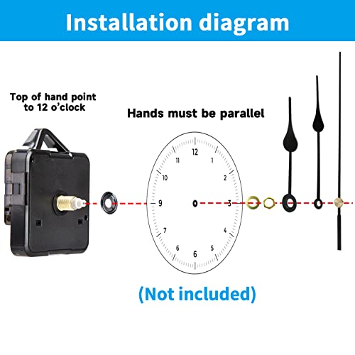 Silent Quartz Clock Mechanism Movement Kits, Replacement Long & Short ...