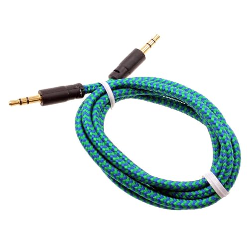 Cable Auxiliar 3.5mm Trenzado Verde 1m miniatura 1
