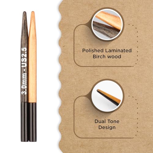 Image of Knitter's Pride Day & Nite Mini Interchangeable Circular Needles 2 inch inch (5cm) - US Size 2.5 (3mm)