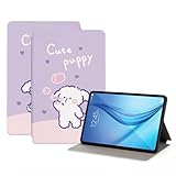 Nuouxoco for Samsung Tab E 9.6' 2015 (SM-T560/T561/T565/T567) Tablet Case Slim Stand Hard Back Shell Protective Smart Cover for Galaxy Tab E 9.6 Inch with Auto Sleep Wake, Cute Puppy