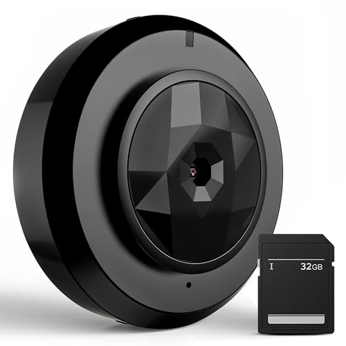 RASTLY Cámara Espía Mini + Micro SD 32GB WiFi Full HD 1080P con Visión Nocturna Infrarroja – Grabación en Bucle, Detección de Movimiento, Batería Recargable, Imán Incorporado